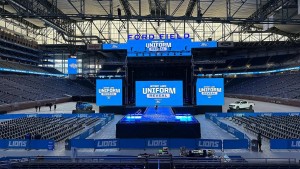 4Wall energizes Detroit Lions new uniform reveal with more than 100 Chauvet fixtures